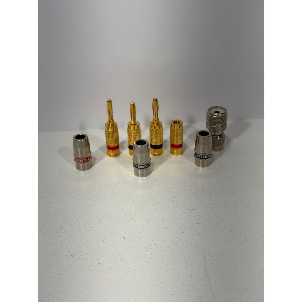 Monster Cable Audio Connector Lot Gold Plated Banana‎ Plugs & Adapters 8pc mix
